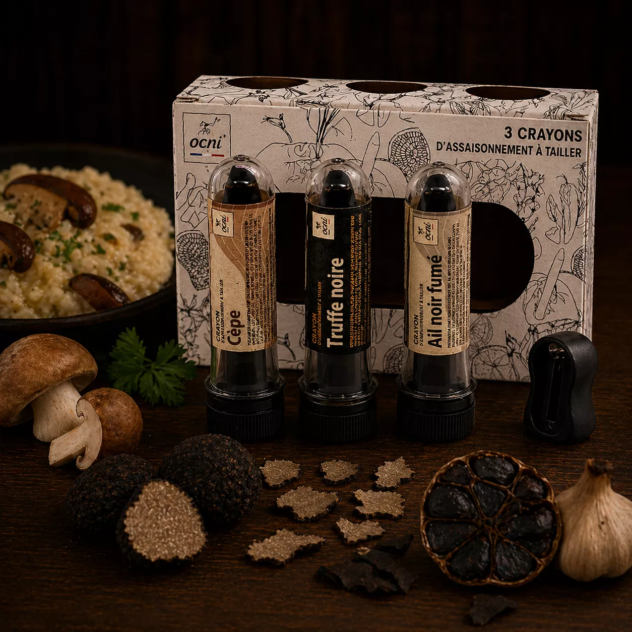 coffret-3-crayons-truffe-cepe-ail-noir-ocni