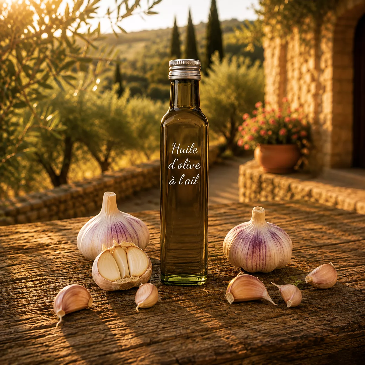 Huile d’olive à l’ail 25 cl – Le Comptoir Gourmand
