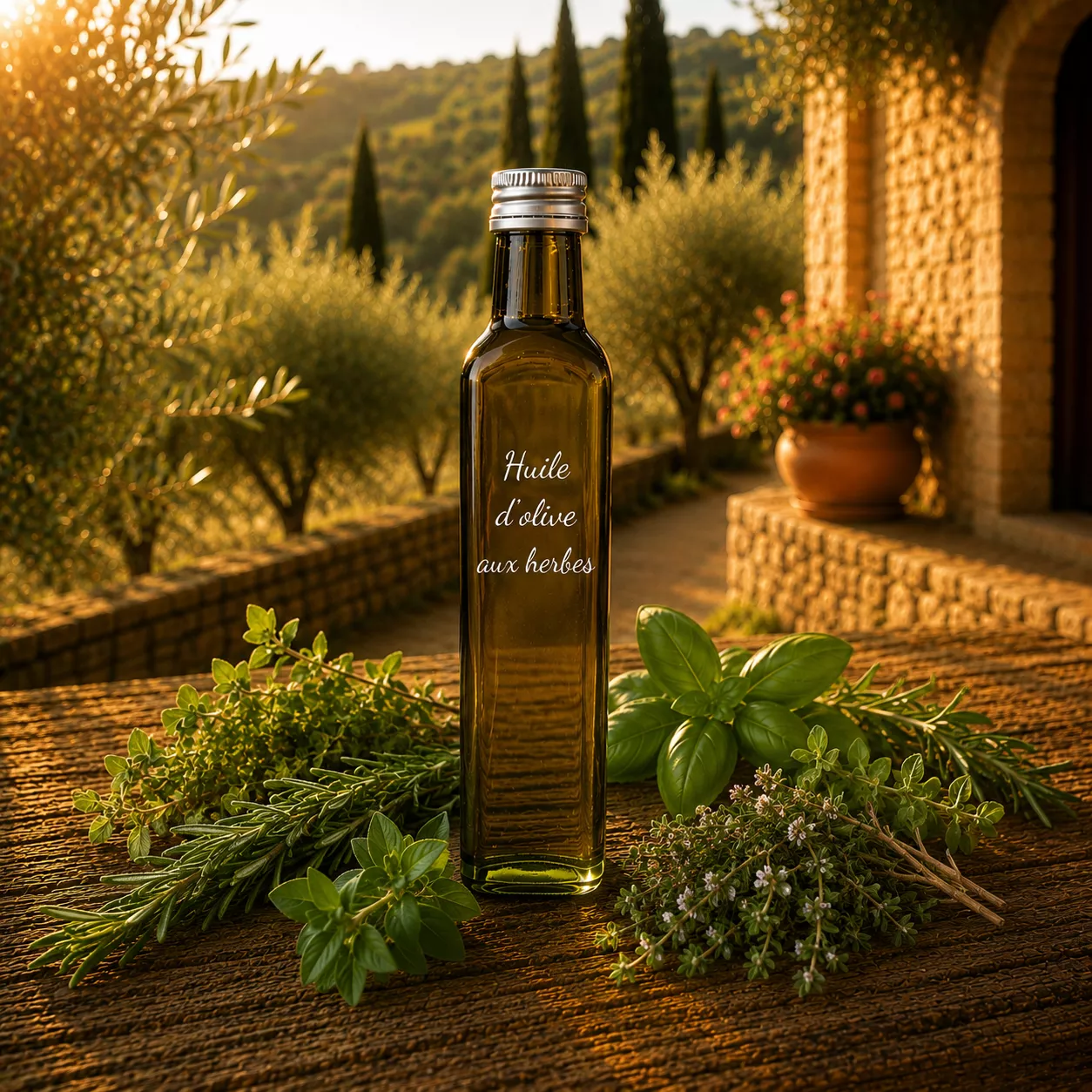 Huile d’olive aux herbes 25 cl – Le Comptoir Gourmand