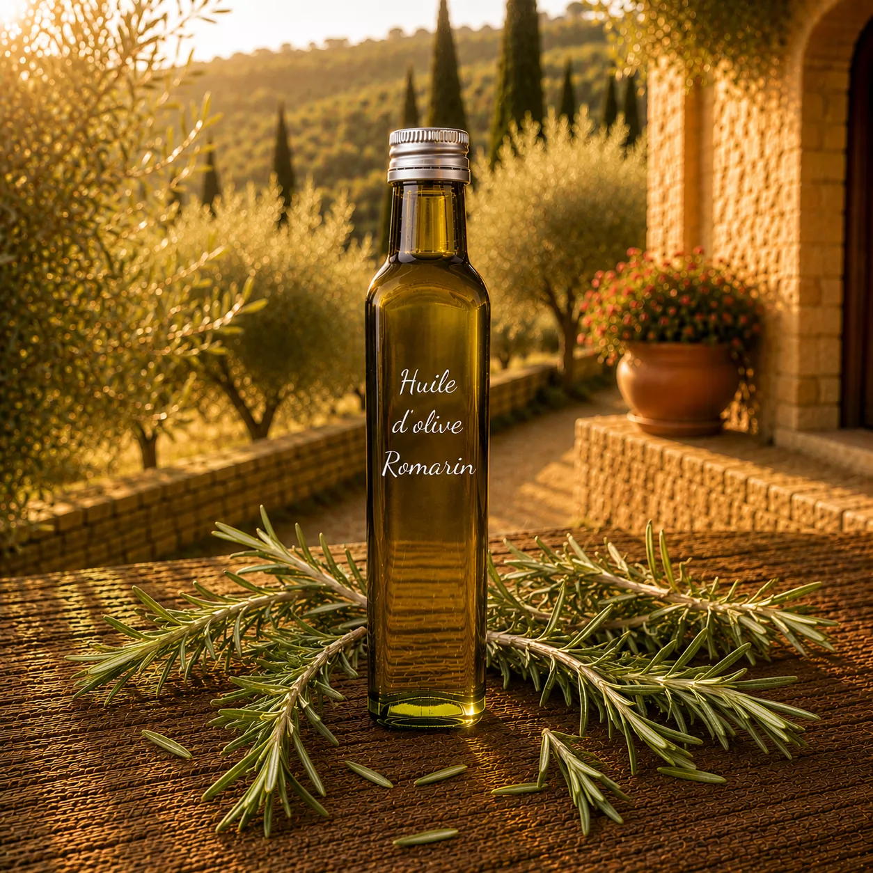 Huile d’olive au romarin 25 cl – Le Comptoir Gourmand