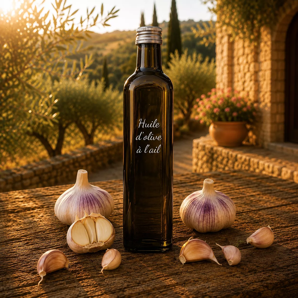 Huile d’olive à l’ail 50 cl – Le Comptoir Gourmand