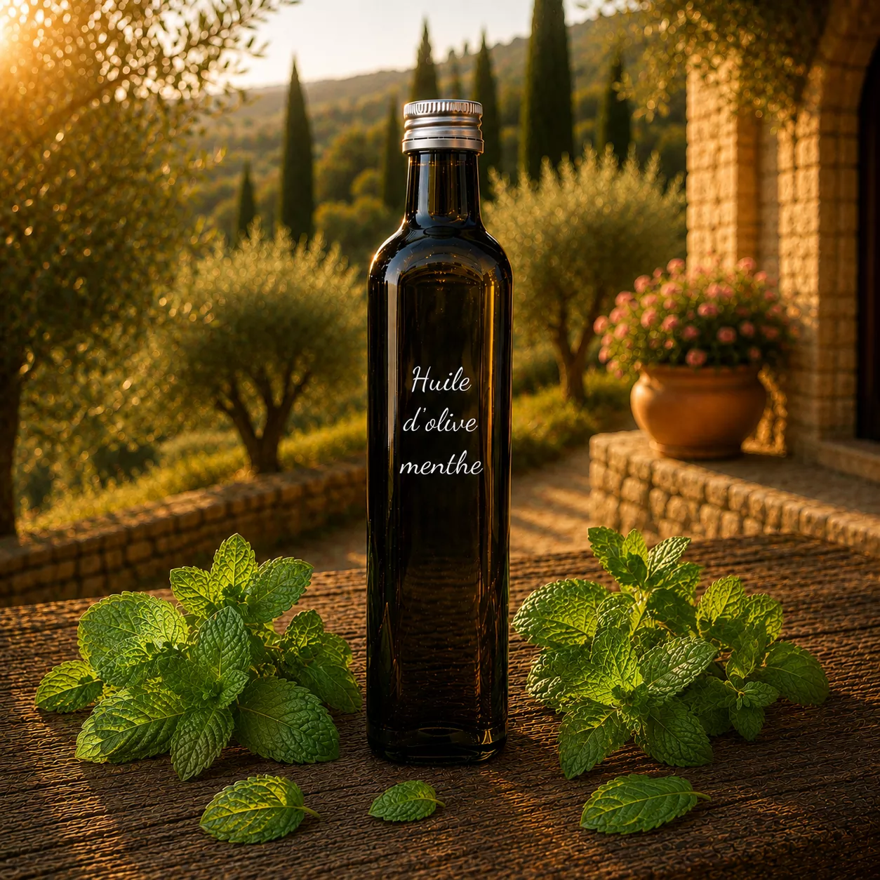 Huile d’olive menthe 50 cl – Le Comptoir Gourmand
