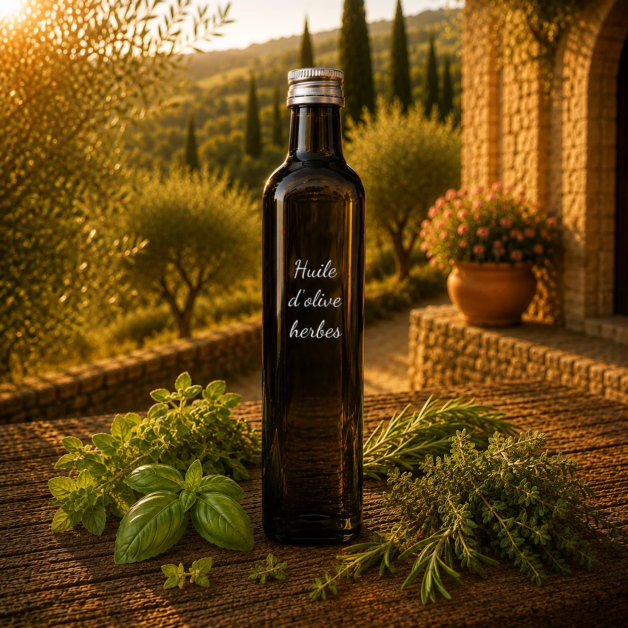 Huile d’olive aux herbes 50 cl – Le Comptoir Gourmand