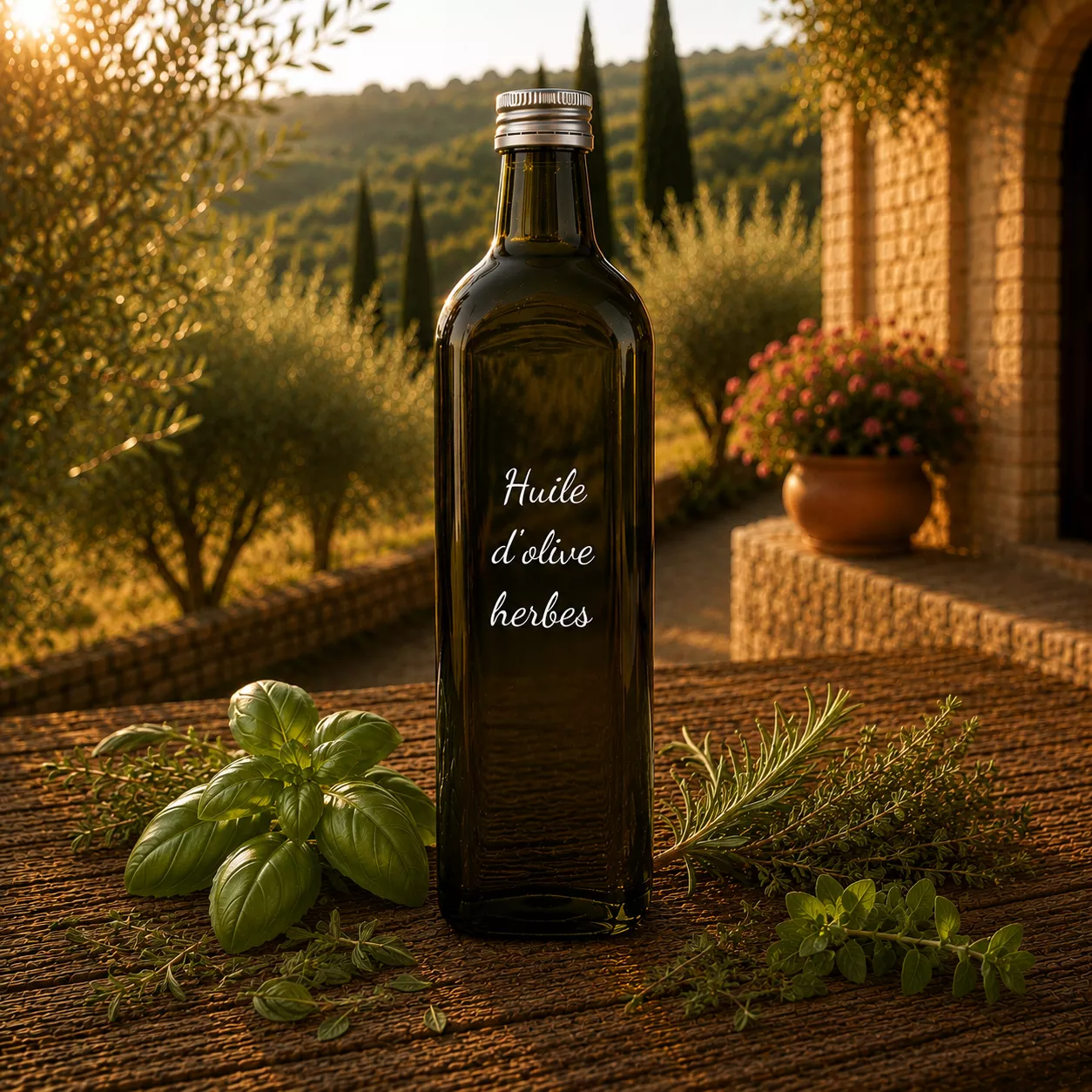 Huile d’olive herbes 1 litre – Le Comptoir Gourmand