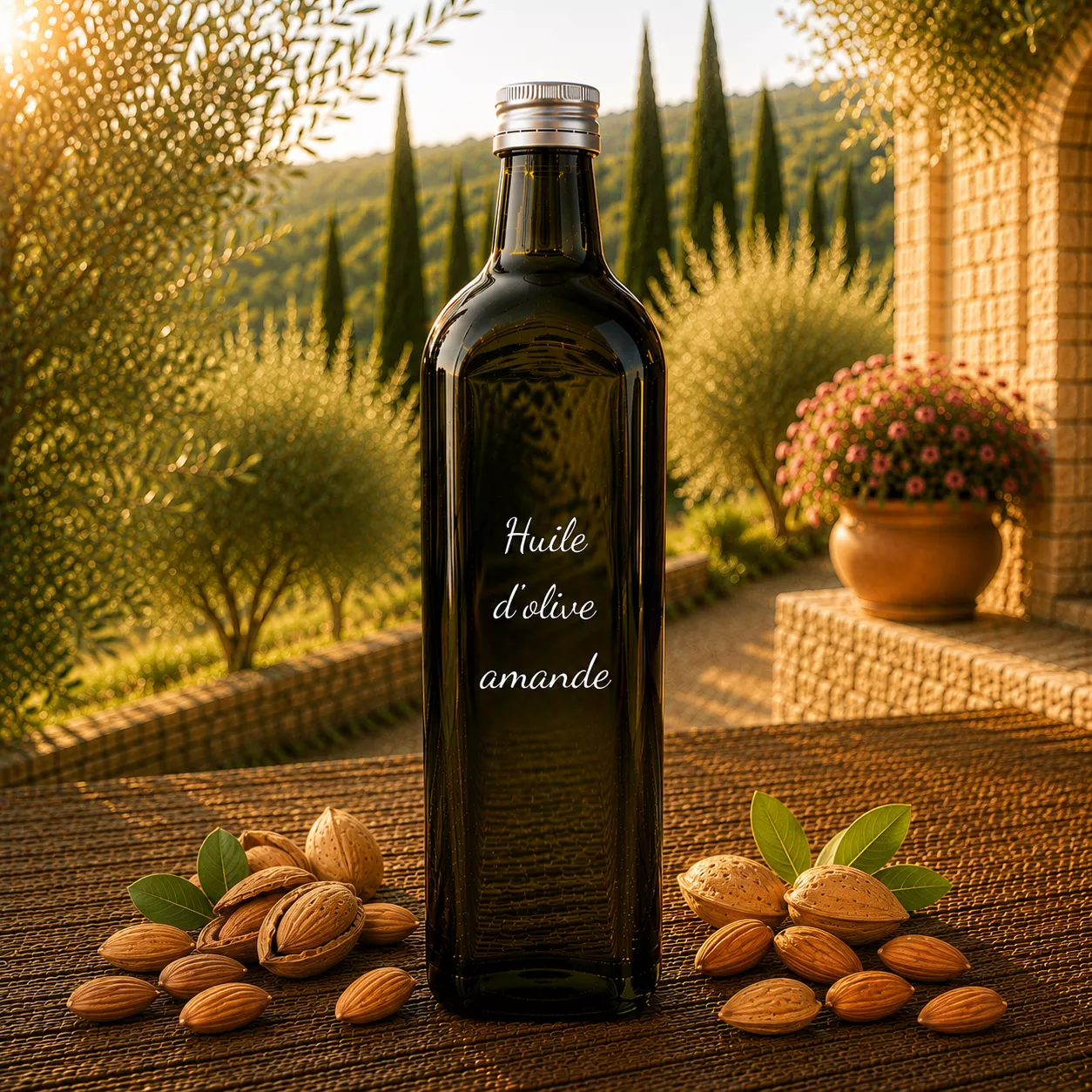 Huile d’olive amande 1 litre – Le Comptoir Gourmand