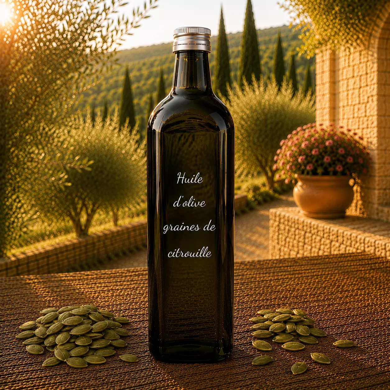 Huile d’olive graines de citrouille 1 litre – Le Comptoir Gourmand