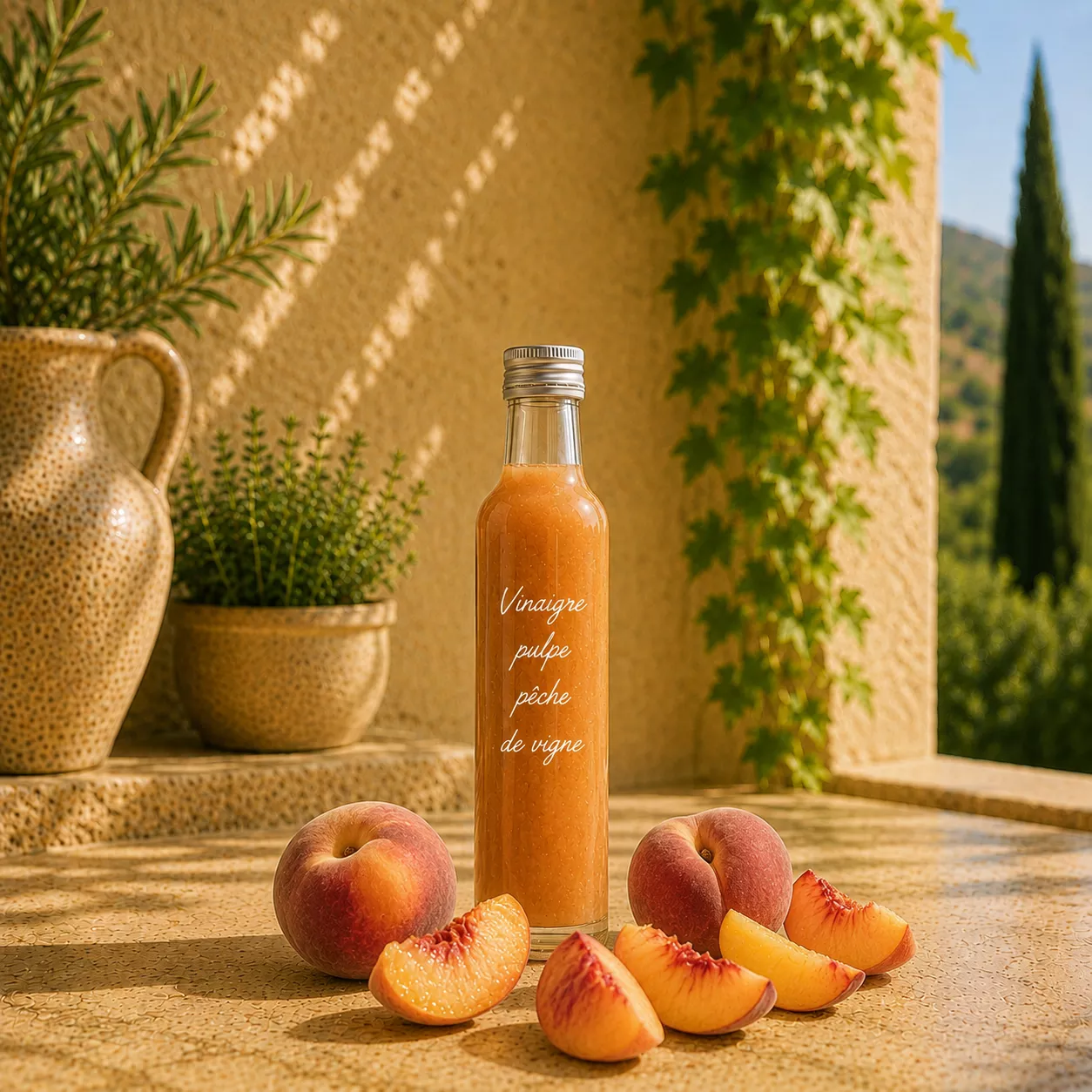Vinaigre à la pulpe de pêche de vigne 25 cl – Le Comptoir Gourmand