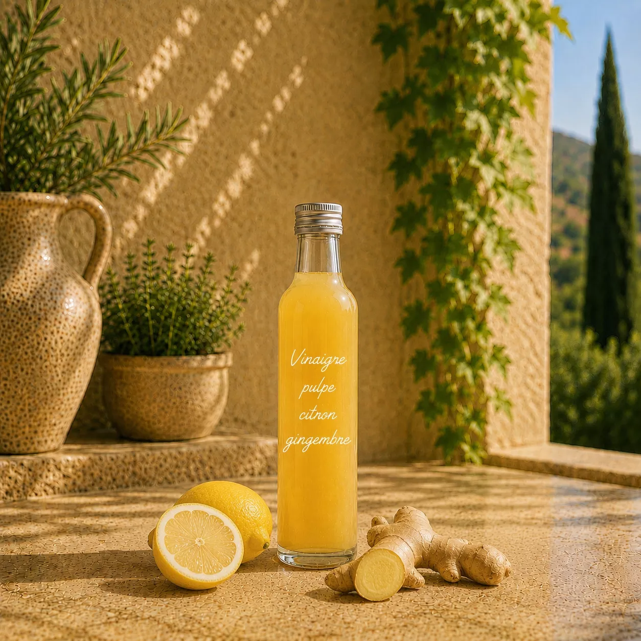 Vinaigre à la pulpe de citron et gingembre 25 cl – Le Comptoir Gourmand