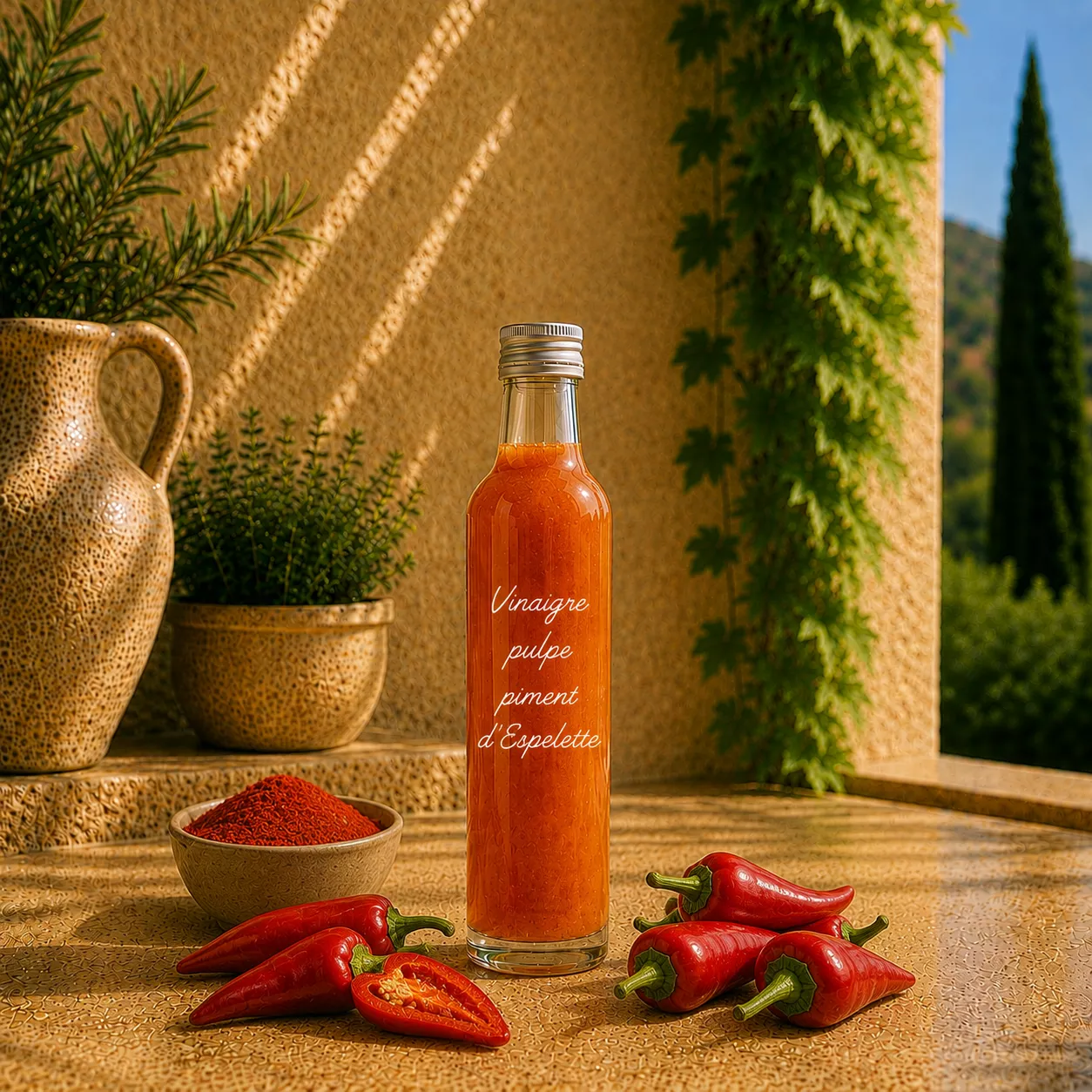 Vinaigre au piment d’Espelette 25 cl – Le Comptoir Gourmand