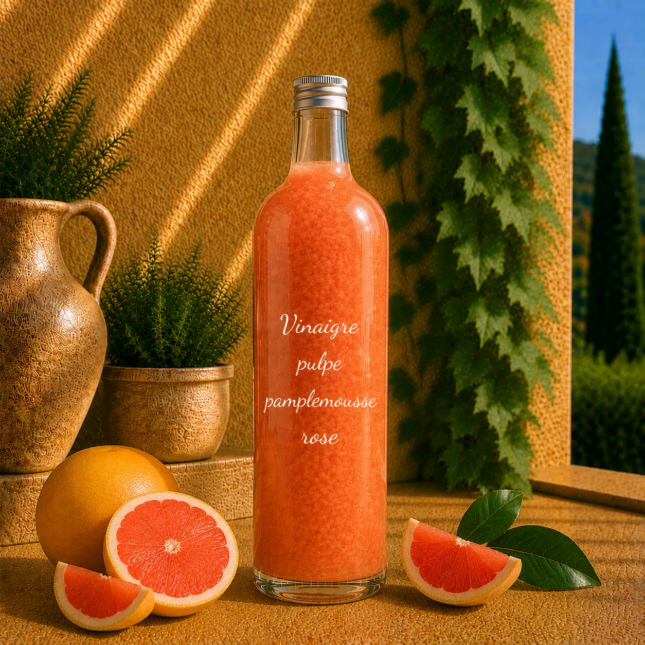 Vinaigre à la pulpe de pamplemousse rose 1 Litre– Le Comptoir Gourmand