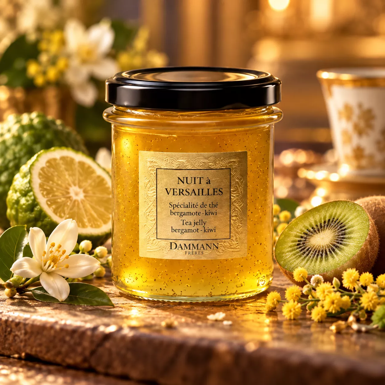 Nuit à Versailles – Gelée de thé bergamote & kiwi – Dammann Frères
