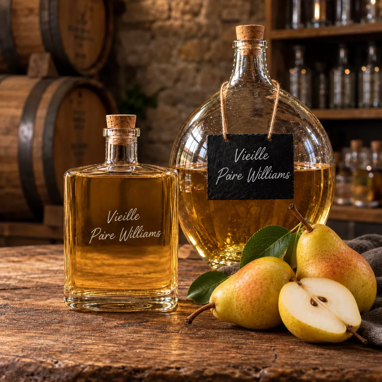 Vieille Poire Williams, eau-de-vie artisanale en bouteille
