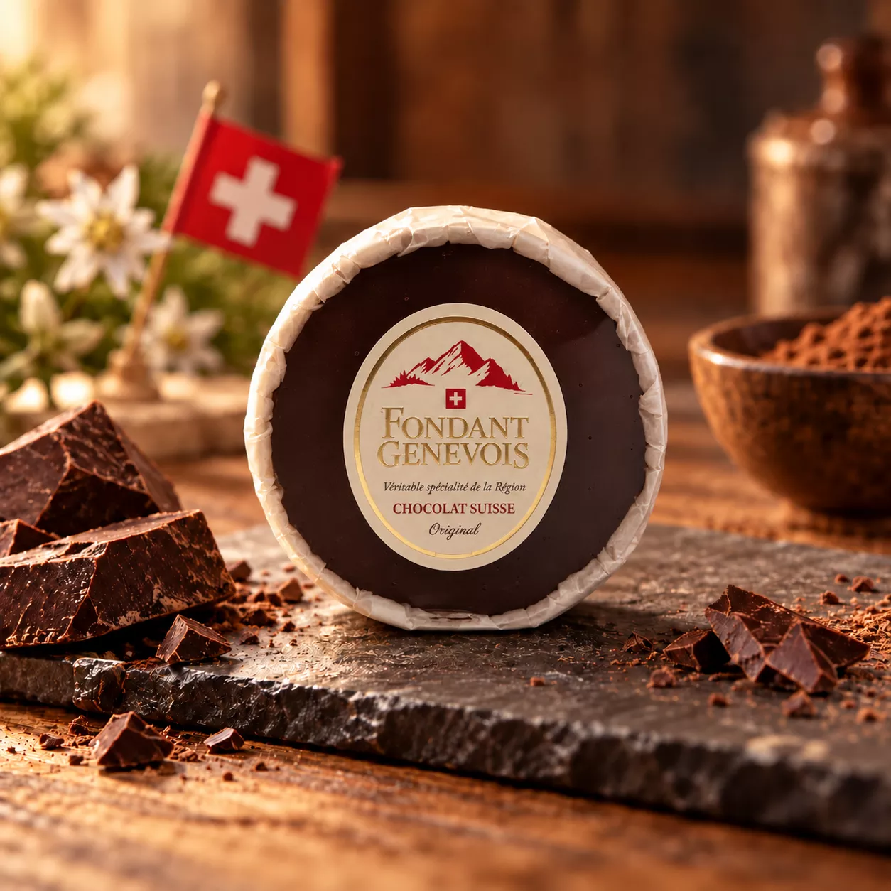 Fondant Genevois au chocolat 170g- 100% naturel - Pâtisserie artisanale faite à Genève