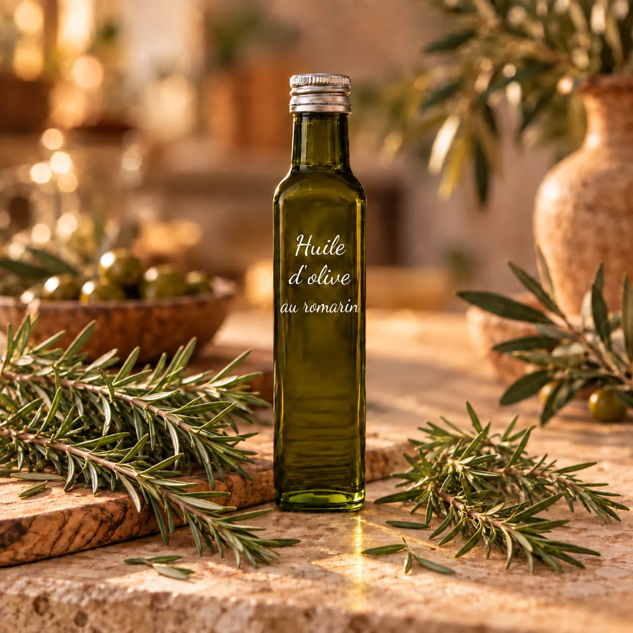 Huile d’olive au romarin 25 cl – Le Comptoir Gourmand