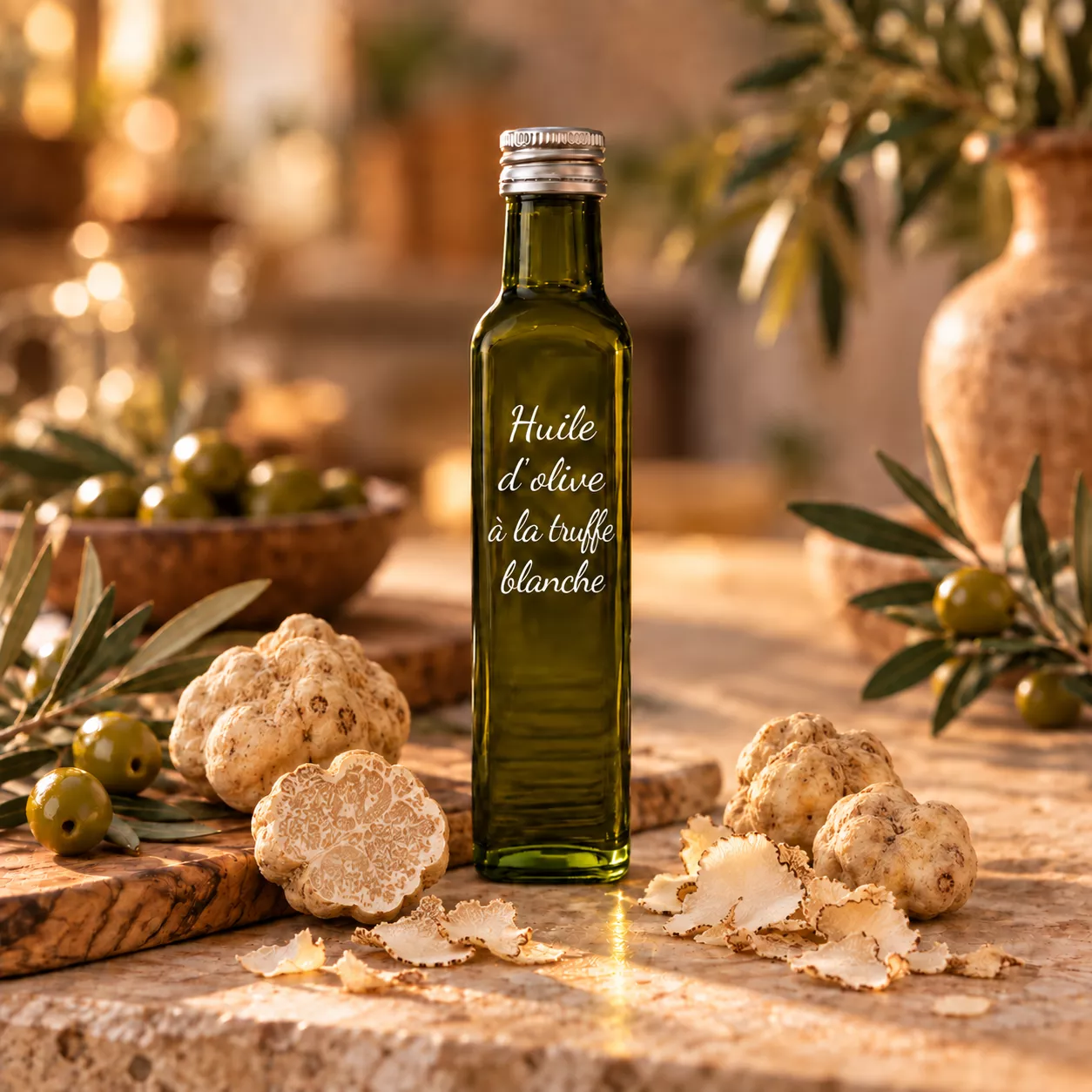 Huile d’olive à la truffe blanche 25 cl – Le Comptoir Gourmand