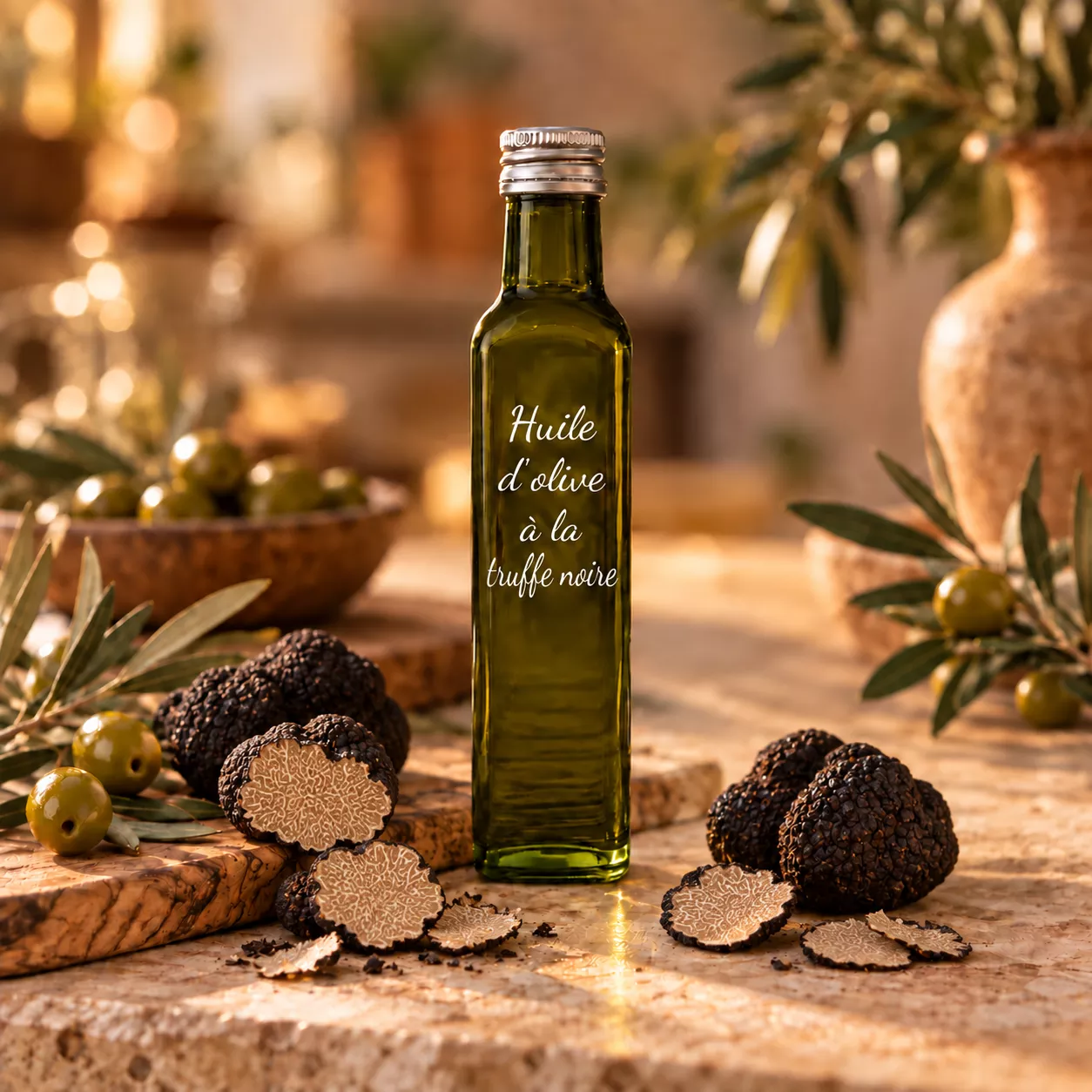 Huile d’olive à la truffe noire 25 cl – Le Comptoir Gourmand