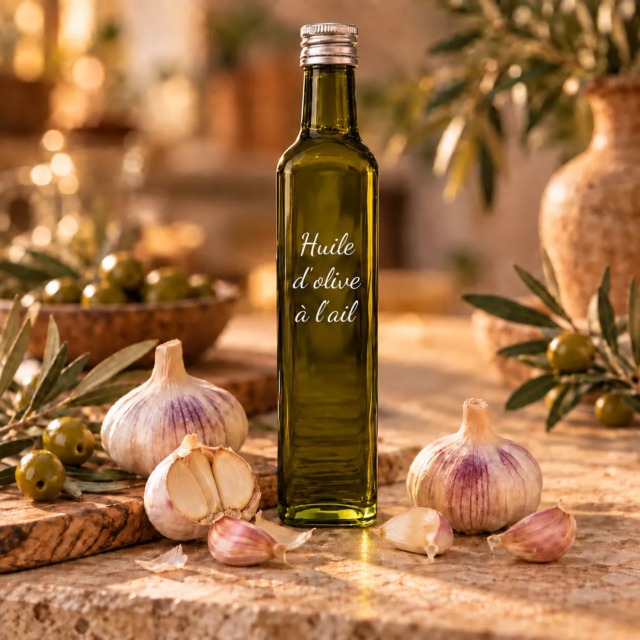 Huile d'olive à l'ail 50 cl- Les Pouilles