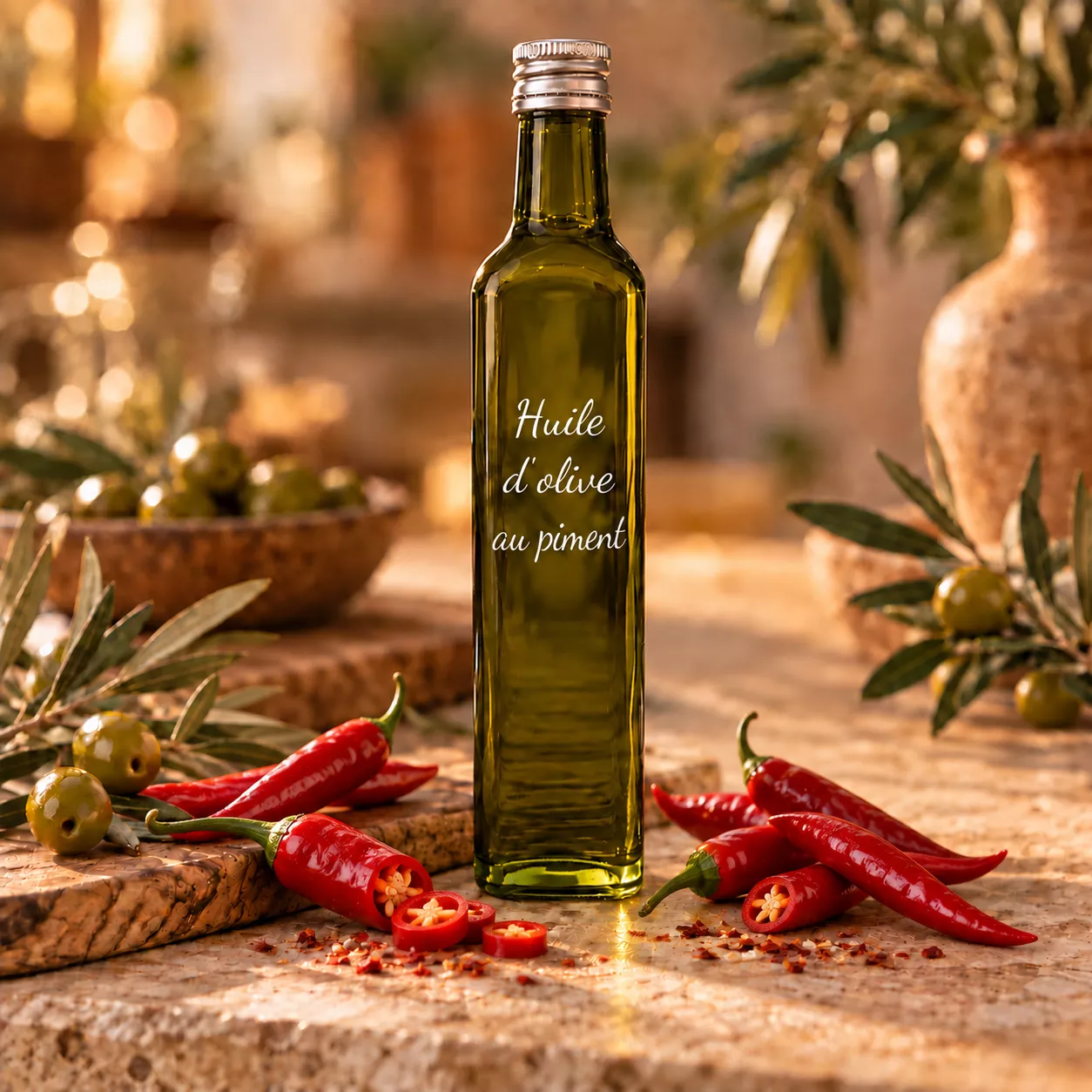 Huile d’olive piment 50  cl – Le Comptoir Gourmand