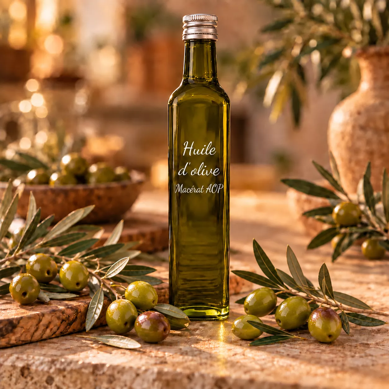 huile d'olive aop macérat -50 cl - LE Comptoir Gourmand