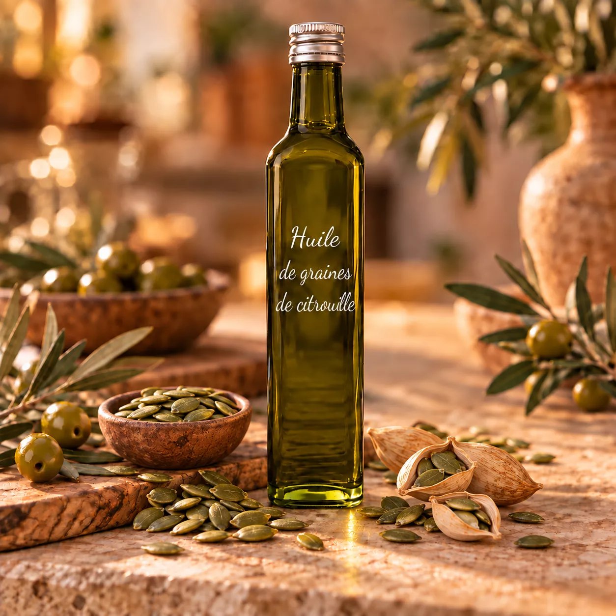 Huile de graines de citrouille 50 cl – Le Comptoir Gourmand