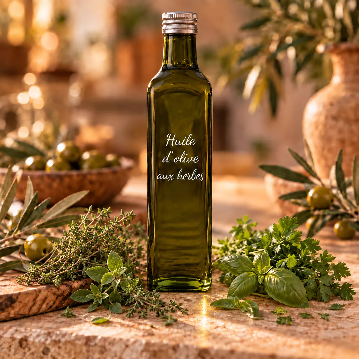 Huile d’olive aux herbes 1 L – Le Comptoir Gourmand