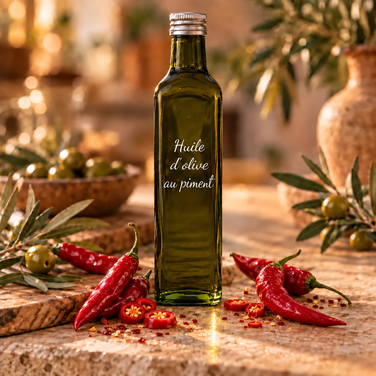 Huile d’olive au piment 1 L – Le Comptoir Gourmand