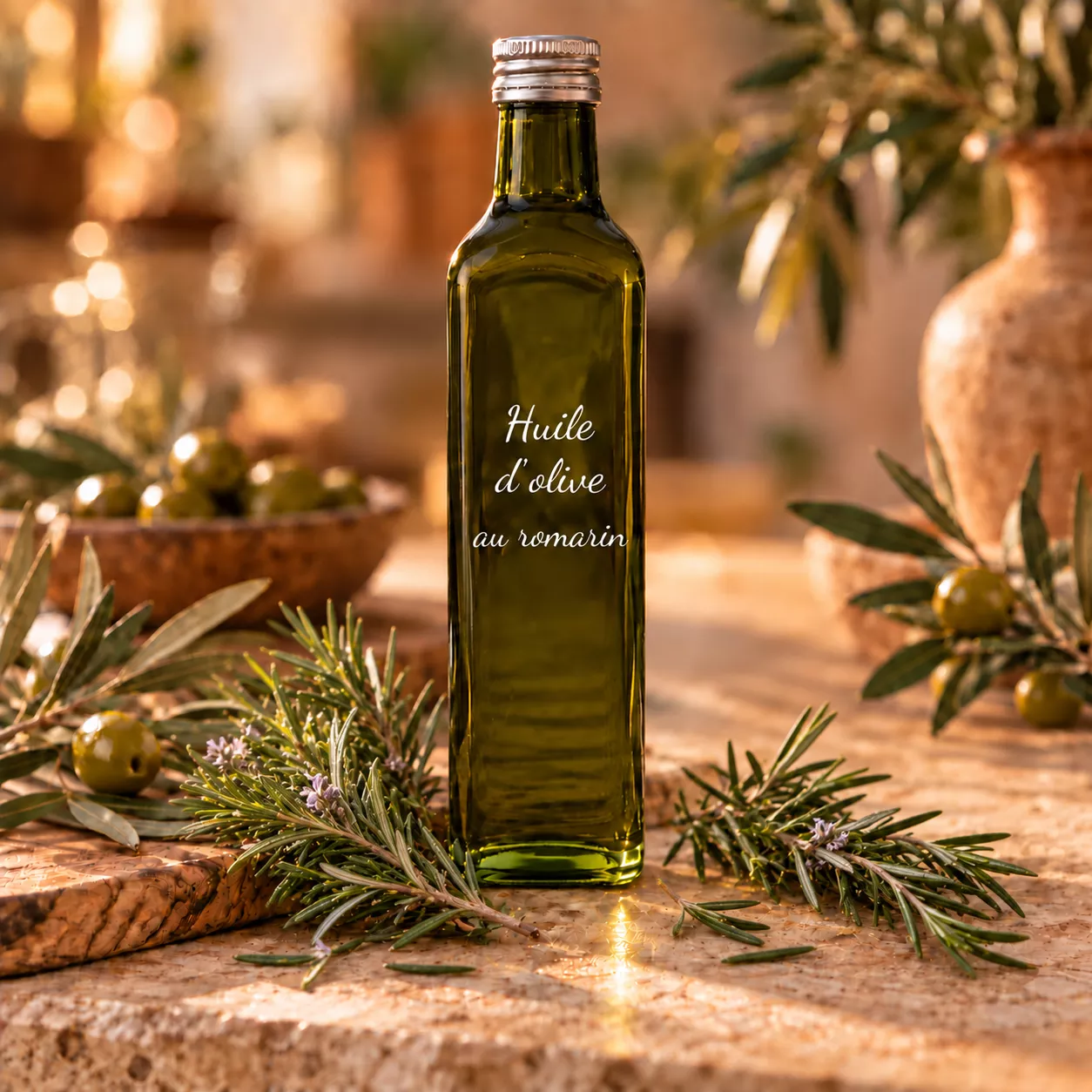 Huile d’olive au romarin 1 L – Le Comptoir Gourmand