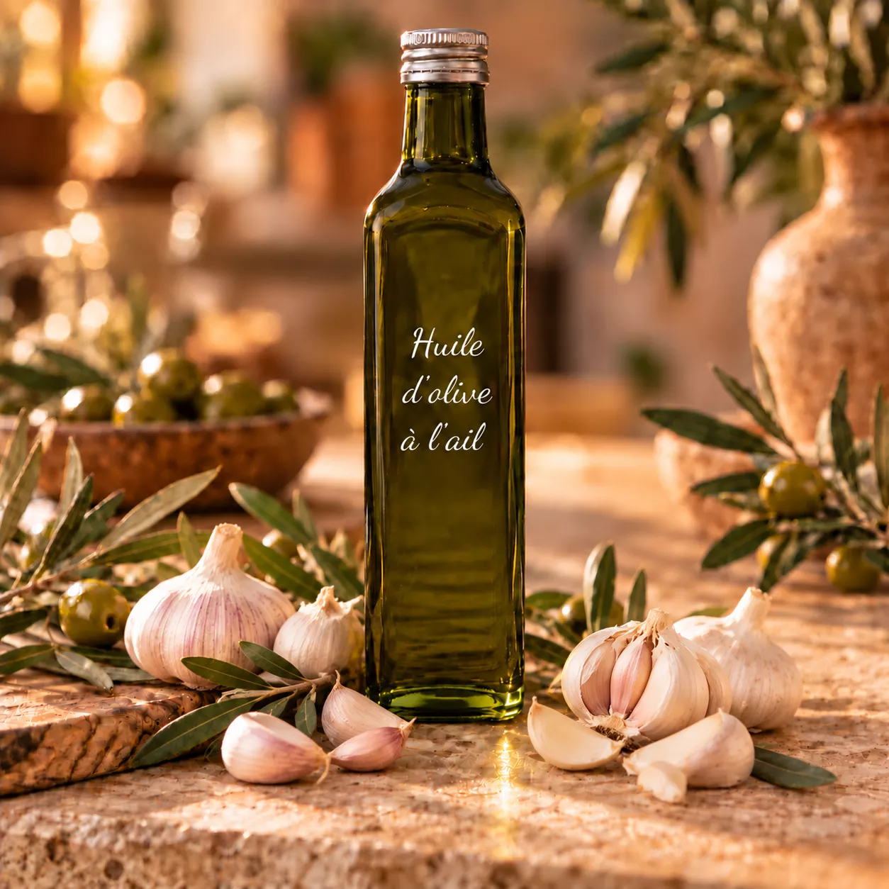 Huile d’olive à l'ail1 L – Le Comptoir Gourmand