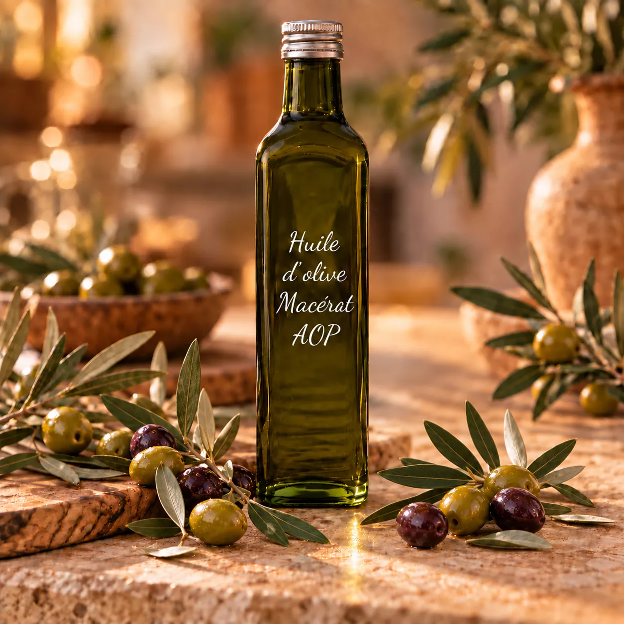 Huile d’olive macérat AOP 1 L – Le Comptoir Gourmand