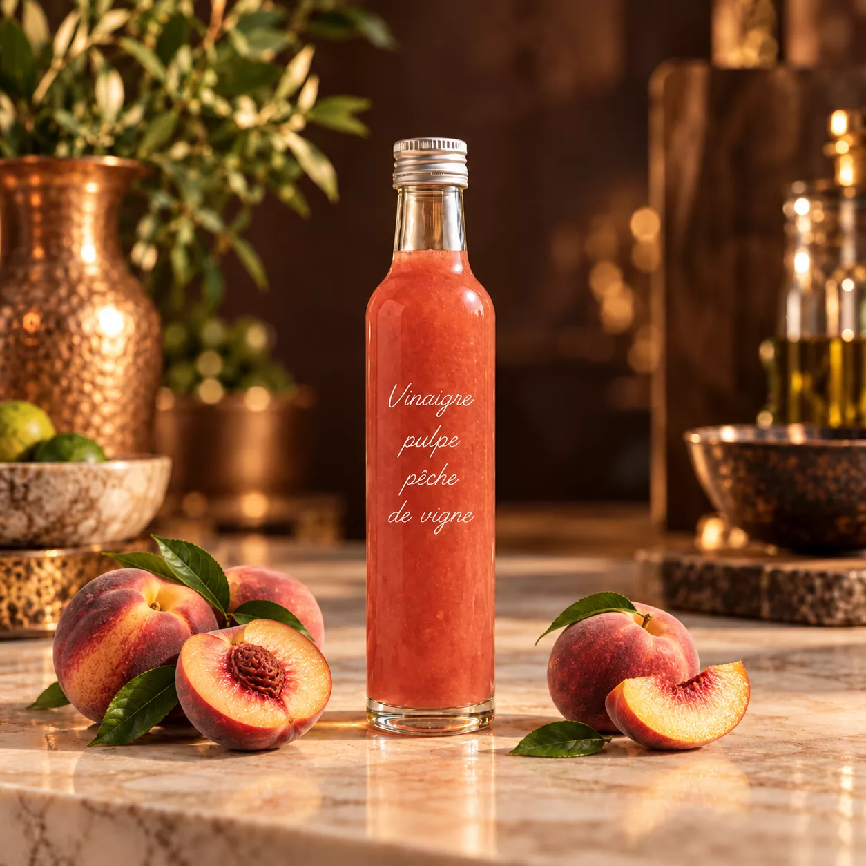Vinaigre à la pulpe de pêche de vigne 25 cl – Le Comptoir Gourmand