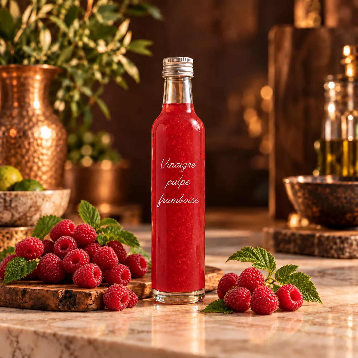 Vinaigre à la pulpe de framboise 25 cl – Le Comptoir Gourmand